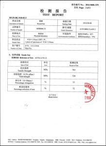 Tystysgrif ar gyfer A193 B8M CL2